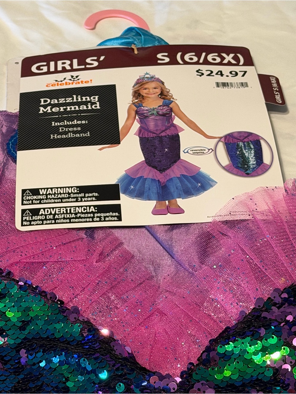 Celebrate! Girls' Dazzling Mermaid Costume - Purple & Teal